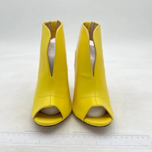 YDN Yellow Chic Slingback Peep Toe High Heel Sandals Ankle Boots Cutout Shoe - Picture 3 of 8